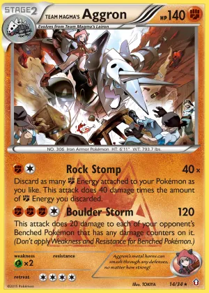 Team Magma's Aggron Pokémon Double Crisis #14 Reverse Holo