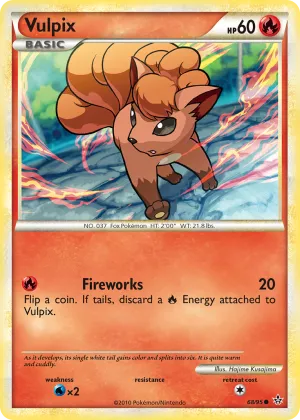 Vulpix Pokémon HS—Unleashed #68 Reverse Holo