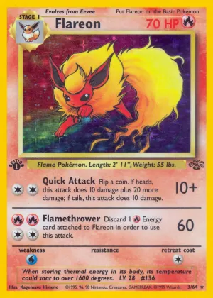 Flareon Pokémon Jungle #3 Unlimited Holo