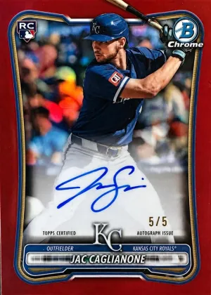 Jac Caglianone 2026 Bowman Chrome Rookie Autograph Baseball Red Refractor #CRA-CAG