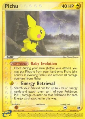 Pichu Pokémon Sandstorm #20 Reverse Holo