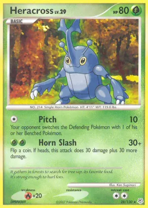 Heracross Pokémon Diamond & Pearl #28 Reverse Holo