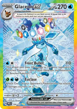 Glaceon ex Pokémon Prismatic Evolutions #150 Holo