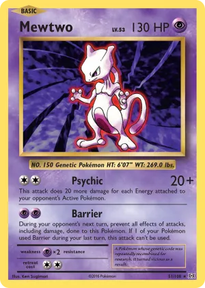 Mewtwo Pokémon Evolutions #51 Reverse Holo