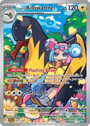 Iono's Kilowattrel Pokémon Journey Together #163 Holo