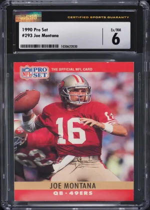 Joe Montana 1990 Pro Set Football #293