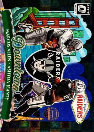 Ashton Jeanty / Marcus Allen 2025 Donruss Optic Downtown Duos Football Black Pandora #3