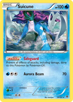 Suicune Pokémon Plasma Blast #20 Reverse Holo
