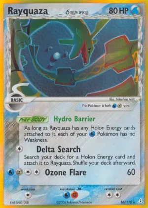 Rayquaza δ Pokémon Holon Phantoms #16 Reverse Holo