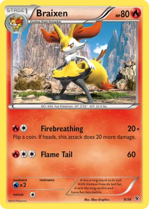 Braixen Pokémon Kalos Starter Set #9 Holo