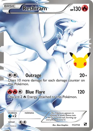 Reshiram Pokémon Celebrations: Classic Collection #113 Holo