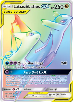 Latias & Latios-GX Pokémon Team Up #190 Holo