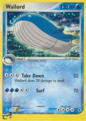 Wailord Pokémon Ruby & Sapphire #14 Holo