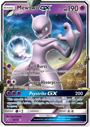 Mewtwo-GX Pokémon Shining Legends #39 Holo