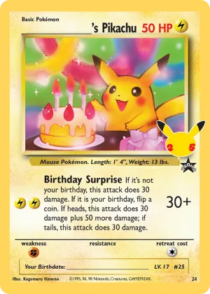 _____'s Pikachu Pokémon Celebrations: Classic Collection #24 Holo