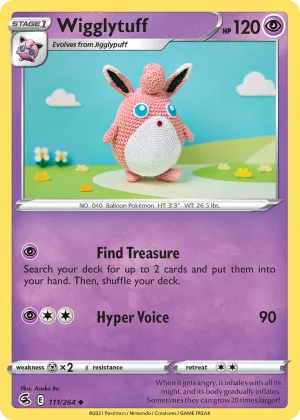 Wigglytuff Pokémon Fusion Strike #111 Reverse Holo