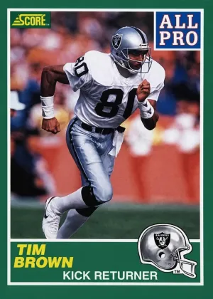 Tim Brown 1989 Score Football Error - James Lofton #305