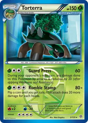 Torterra Pokémon Plasma Storm #3 Reverse Holo