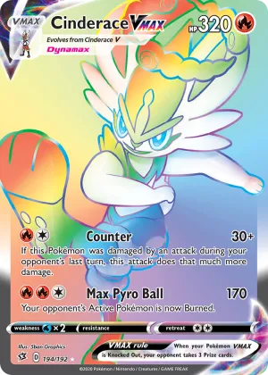 Cinderace VMAX Pokémon Rebel Clash #194 Holo