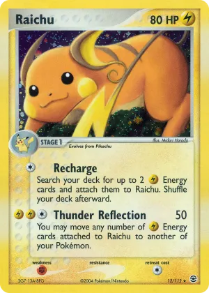 Raichu Pokémon FireRed & LeafGreen #12 Reverse Holo