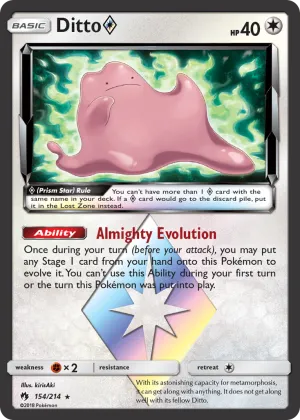 Ditto ◇ Pokémon Lost Thunder #154 Holo