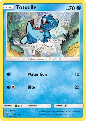 Totodile Pokémon Shining Legends #18 Reverse Holo