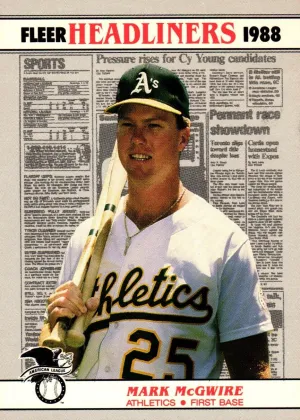 Mark McGwire 1988 Fleer Headliners Baseball #2