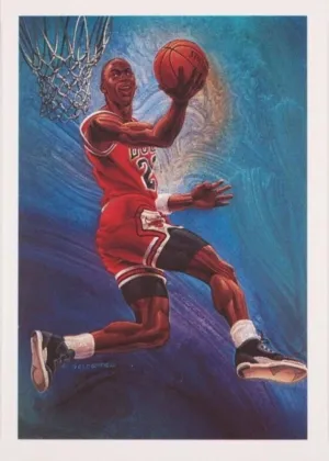 Michael Jordan 1990 Hoops Team Checklist Basketball #358
