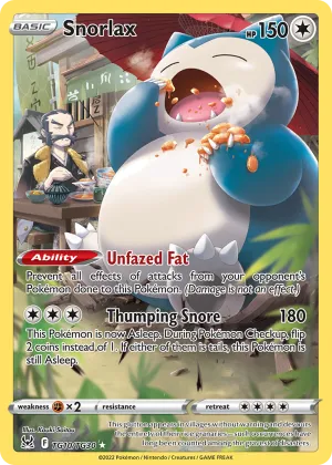 Snorlax Pokémon Lost Origin Trainer Gallery #TG10 Holo