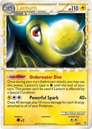 Lanturn Pokémon HS—Unleashed #86 Holo