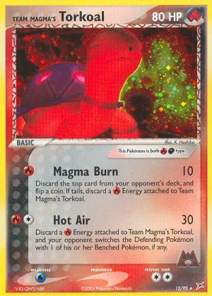 Team Magma's Torkoal Pokémon Team Magma vs Team Aqua #12 Reverse Holo
