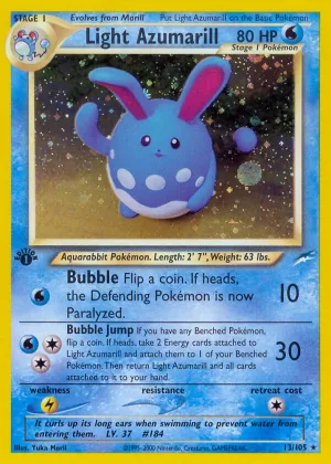 Light Azumarill Pokémon Neo Destiny #13 1st Edition Holo