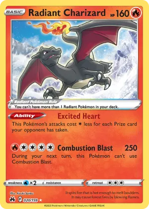 Radiant Charizard Pokémon Crown Zenith #20 Holo