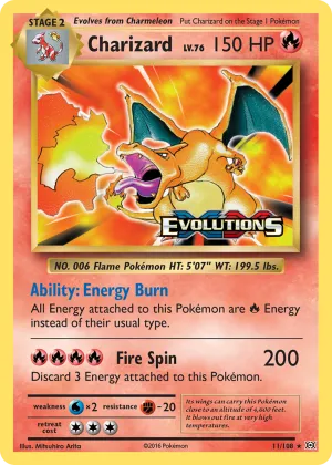 Charizard Pokémon Evolutions #11 Holo