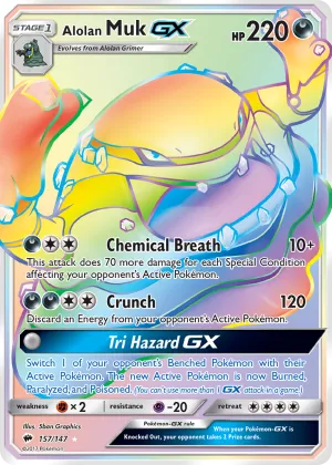 Alolan Muk-GX Pokémon Burning Shadows #157 Holo