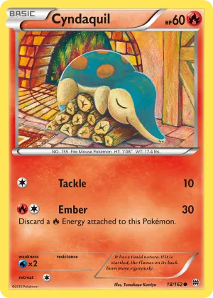 Cyndaquil Pokémon BREAKthrough #18 Reverse Holo