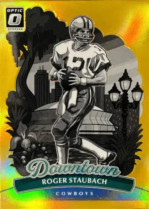 Roger Staubach 2025 Donruss Optic Downtown Legends Football Gold #3