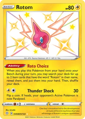 Rotom Pokémon Shining Fates Shiny Vault #SV038 Holo