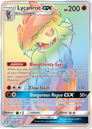 Lycanroc-GX Pokémon Guardians Rising #156 Holo