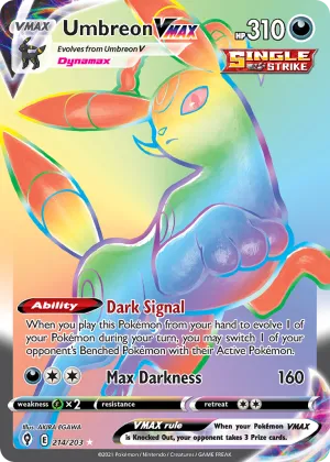 Umbreon VMAX Pokémon Evolving Skies #214 Holo
