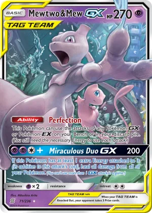 Mewtwo & Mew-GX Pokémon Unified Minds #71 Holo