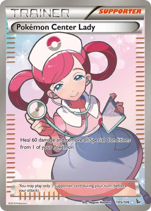 Pokémon Center Lady Pokémon Flashfire #105 Holo