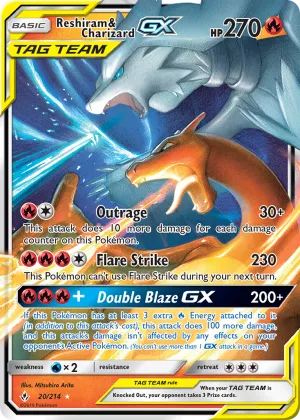 Reshiram & Charizard-GX Pokémon Unbroken Bonds #20 Holo