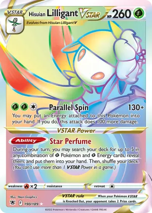 Hisuian Lilligant VSTAR Pokémon Astral Radiance #190 Holo