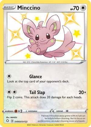 Minccino Pokémon Shining Fates Shiny Vault #SV093 Holo