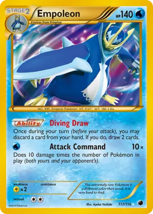 Empoleon Pokémon Plasma Freeze #117 Holo