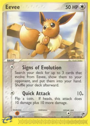 Eevee Pokémon Sandstorm #63 Reverse Holo