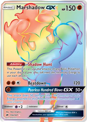 Marshadow-GX Pokémon Burning Shadows #156 Holo
