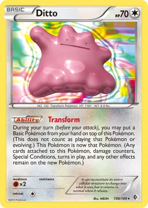 Ditto Pokémon Boundaries Crossed #108 Reverse Holo
