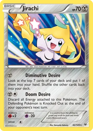 Jirachi Pokémon Roaring Skies #42 Reverse Holo